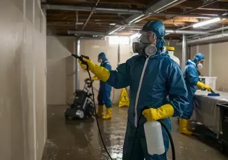 Basement Sanitization and Antimicrobial Treatment process in East Hemet, CA